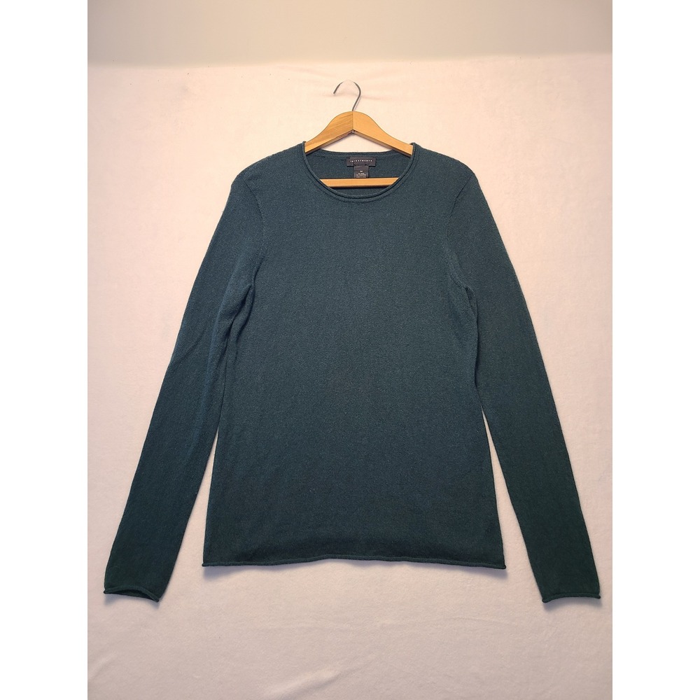 Investments Sweater Wm Medium Teal Wool Cashmere Blend Long Sleeve Crewneck